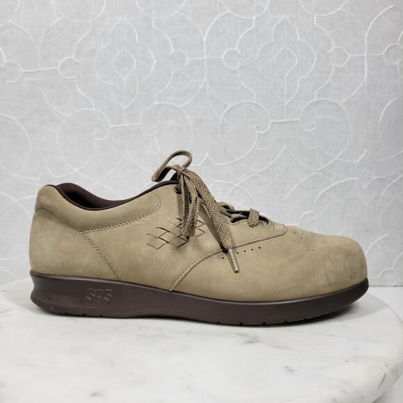 SAS Free‎ Time Womens Shoes 8WW Tan Suede Walking Sneakers Comfort Lace Upw - Picture 1 of 14